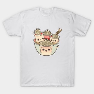 Cute Ramen Noodles Cartoon Anime Drawing Japan T-Shirt